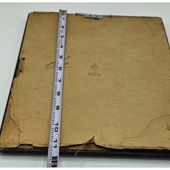 Vtg 1930 Mary Fisher Milkweed Hand Painted Reverse Couple Courting Silhouette - Picture 8 of 11